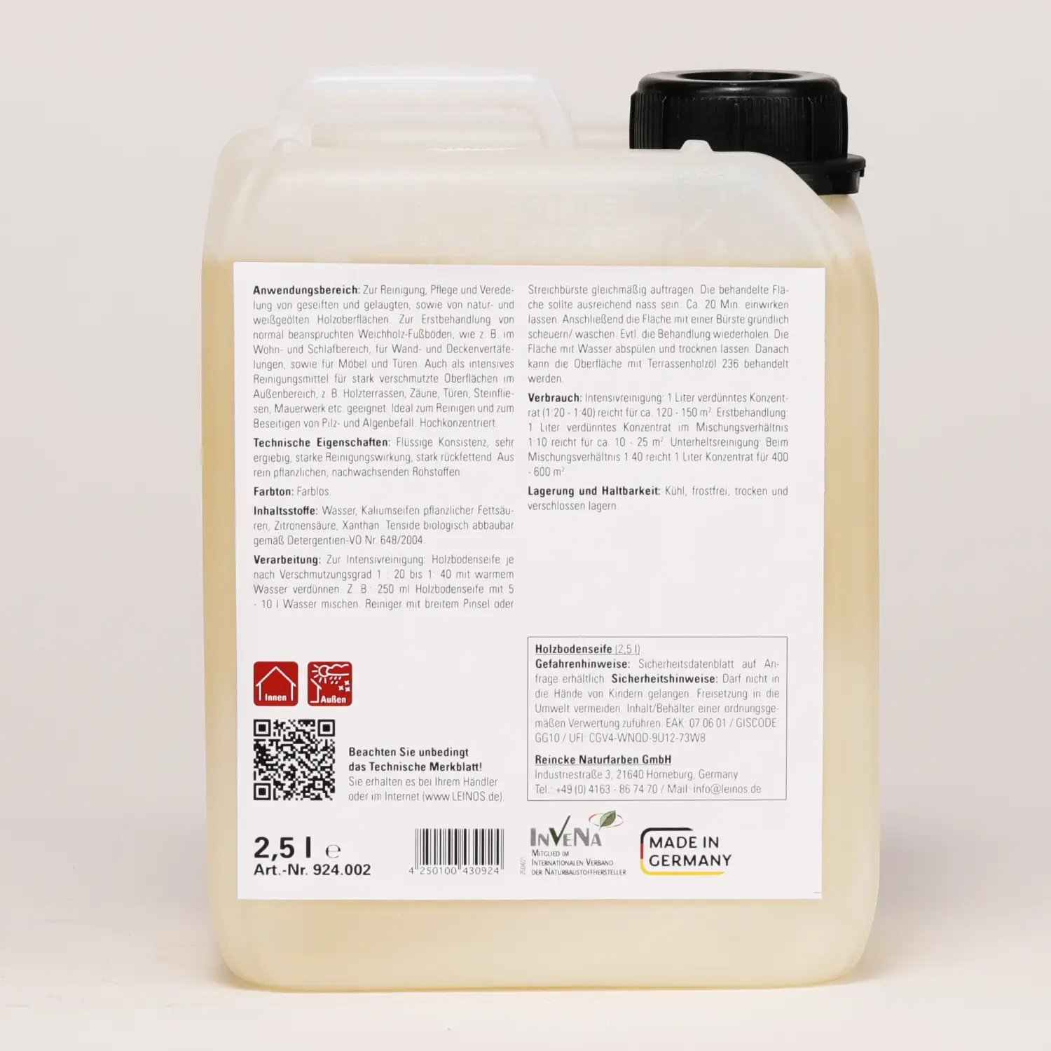 Holzbodenseife 924 Farblos 2,5 l