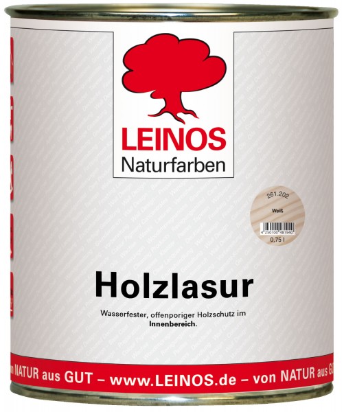Holzlasur für innen 261 Weiß 0,75 l